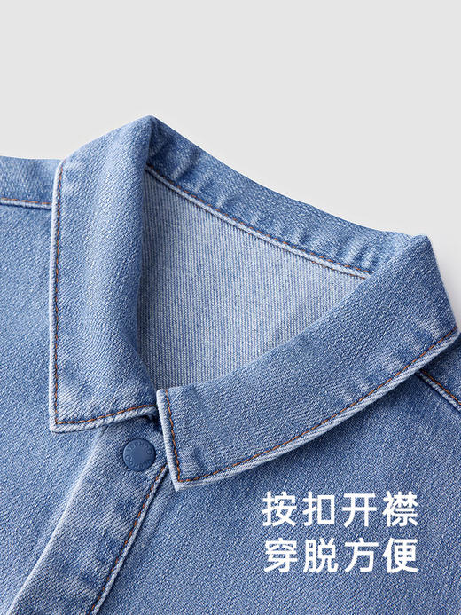 英氏宝宝牛仔连体衣外出春秋款2024新款新生婴儿衣服YRHAJ1Q371A 商品图1