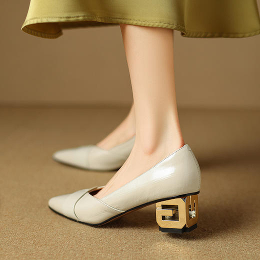 【预售5天】春夏新款，粗跟时尚真皮单鞋LD&6710 商品图3