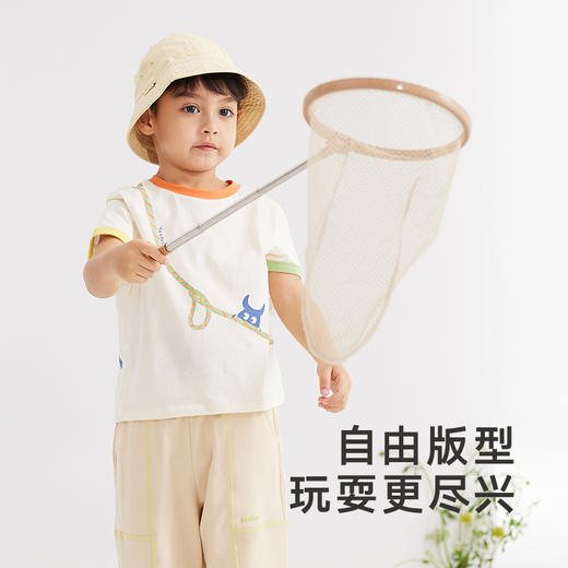英氏婴童T恤夏季新款纯棉短袖套头衫轻薄透气户外卡通上衣 商品图1