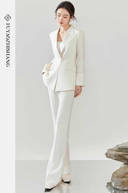 高级感白色西装套装女春新款时尚气质女神范职业正装工作服 商品图5