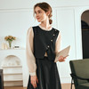 OLrain欧芮儿法式黑色连衣裙女早春2024年新款气质显瘦假两件裙子 商品缩略图1