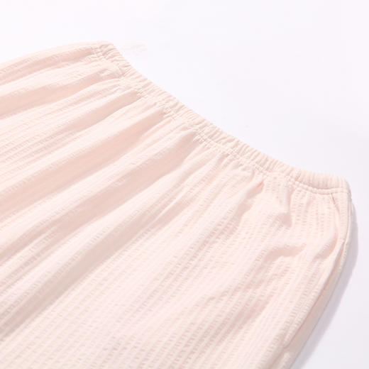 都市丽人好睡好眠春夏睡衣女CVC泡泡直条提花家居服薄款长袖长裤女士套装LH41A8 商品图7