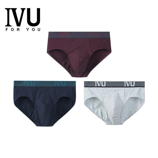 【3F】安莉芳IVU男士薄款棉质内裤舒适透气中腰三角裤3条装UP30049 商品图1