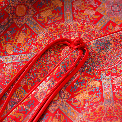 复古国风新中式，女装春季人丝提花缎红色上衣外套WLZD-2403104 商品图3
