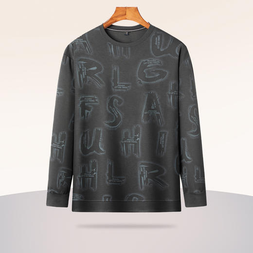 【新款DSZ】大依优型大码长袖卫衣加肥加大肥佬休闲商务宽松透气上衣打底T恤 商品图2