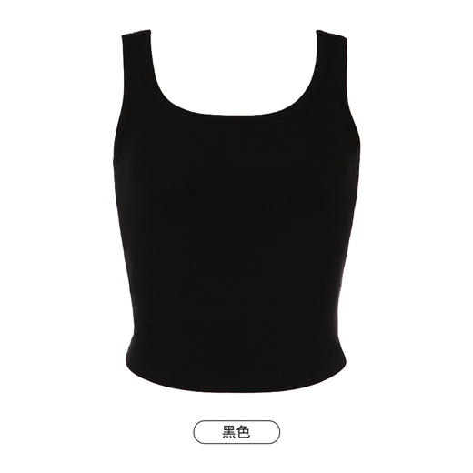 都市丽人宽肩背心女罗纹棉背心无尺码有固定杯棉质宽肩背心无钢圈无排扣LV44A2 商品图9