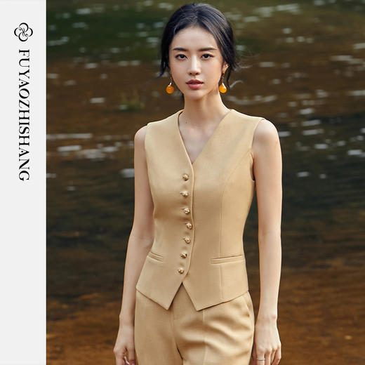 扶摇 中式女装国风马甲盘扣背心2023新款上衣高级感无袖马夹 商品图0