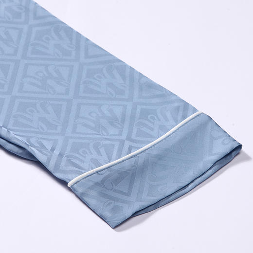 都市丽人都市锋尚好睡好眠春夏睡衣男冰雪丝提花家居服薄款长袖长裤男士丝质套装FH41A3 商品图6