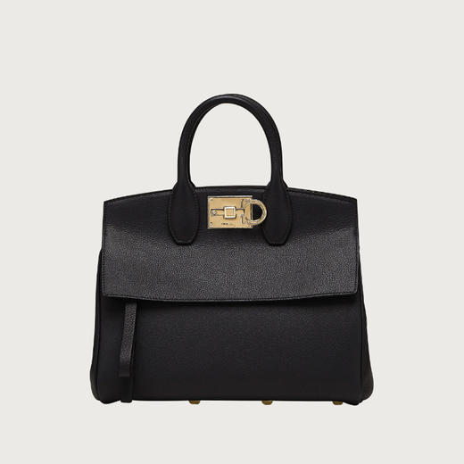 FERRAGAMO 菲拉格慕 女士小号 Gancini 装饰手提包 黑色 21 H159 718293 商品图0