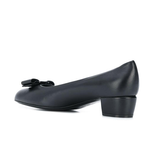 FERRAGAMO 菲拉格慕 女士经典蝴蝶结皮鞋 黑色 720727 商品图2