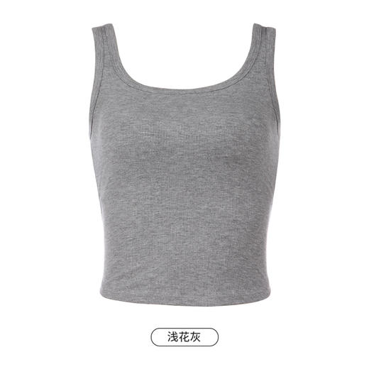 都市丽人宽肩背心女罗纹棉背心无尺码有固定杯棉质宽肩背心无钢圈无排扣LV44A2 商品图12