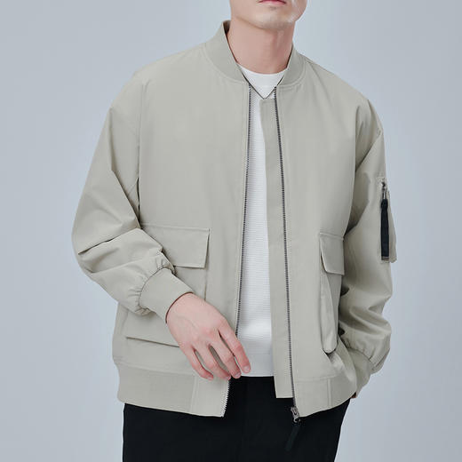 【Q】【新款DXC】大依优型大码棒球服领夹克加肥加大休闲胖子宽松外套上衣男装 商品图2