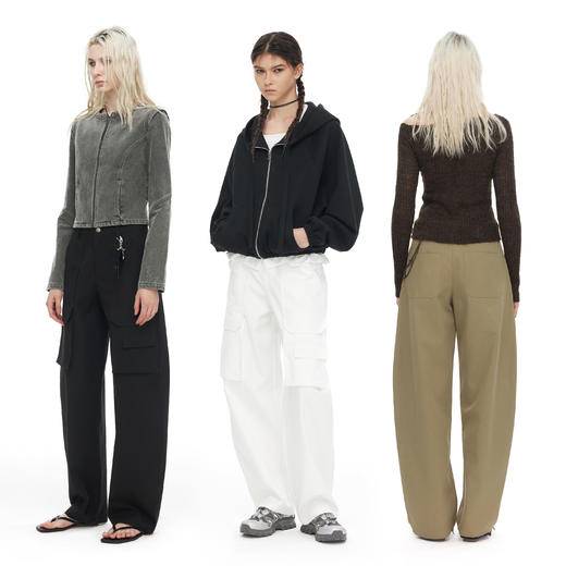 NUTH多口袋宽松廓形感显瘦茧形工装裤 商品图2