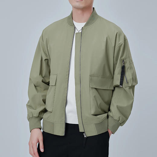 【Q】【新款DXC】大依优型大码棒球服领夹克加肥加大休闲胖子宽松外套上衣男装 商品图1