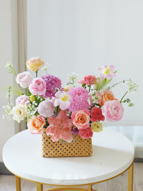 【阳光女神】粉色花篮