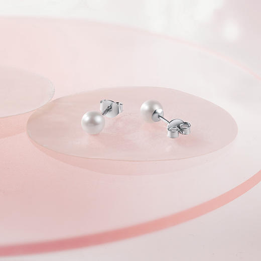 周六福淡水珍珠耳钉女S925银耳饰耳针高级优雅送女友送女友礼物 商品图3