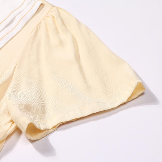 都市丽人生活家居春夏睡衣女泡泡梭织棉家居服薄款短袖短裤女士梭织棉套装LH41D8 商品图4