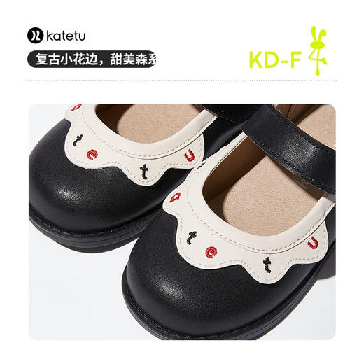 卡特兔女童公主鞋春秋软底小皮鞋休闲时尚演出鞋宴会黑色皮鞋 商品图5