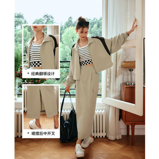 OLrain欧芮儿美式时尚套装女早春2024新款时尚复古休闲运动两件套 商品图3