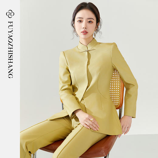 扶摇 黄色西装套装女2026新款改良唐装新中式国风西服外套春 商品图1
