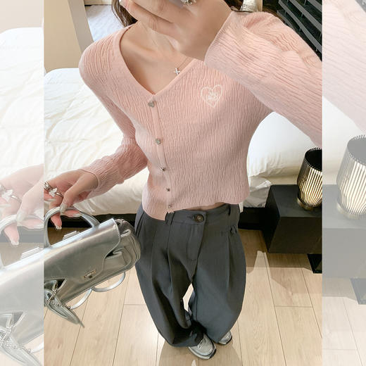 【110元任选2件】最后一波现货！【温柔公式】2色不规则领上衣 商品图1