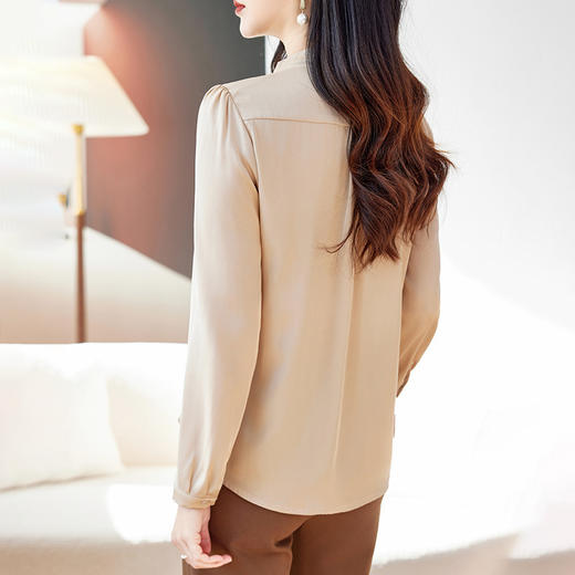 重磅真丝衬衫V领高端早春纯色LS-9505 商品图3