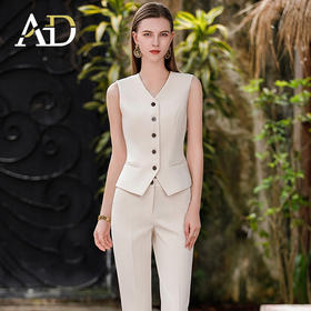 AD高档西装马夹上衣秋装2023新款职业装工作服总裁马甲正装套装裤