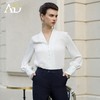 AD2024早春新款衬衫女新中式上衣时尚通勤白色衬衫内搭长袖工作服 商品缩略图0