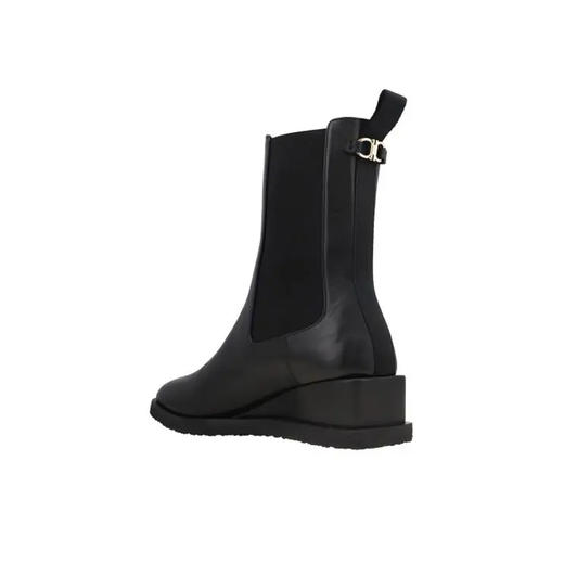 FERRAGAMO 菲拉格慕 女士皮革短靴 黑色 745251 商品图2