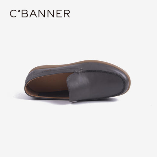 千百度男鞋真皮男士豆豆鞋夏季透气一脚蹬舒适休闲乐福鞋A24126186 商品图2