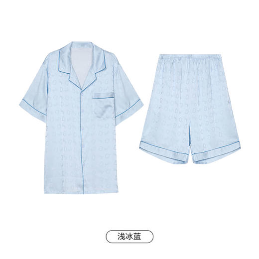 都市丽人都市锋尚好睡好眠春夏睡衣男冰雪丝提花家居服薄款短袖短裤男士丝质套装FH41A1 商品图9