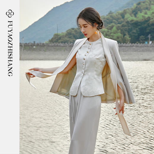 扶摇 复古国潮西装外套女高级感2023新款设计感小众气质西服 商品图1