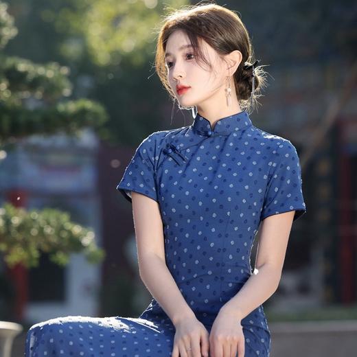 温婉复古民国风素雅旗袍，年轻款少女改良连衣裙YG-2351 商品图1