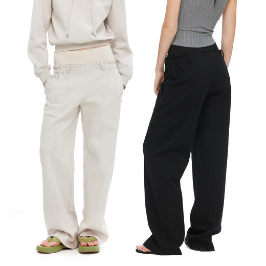 NUTH双腰头拼接设计感宽松显瘦直筒休闲卫裤 商品图1