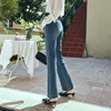 OLrain欧芮儿蓝色牛仔裤女早春2024新款时尚休闲弹力显瘦微喇裤 商品缩略图3