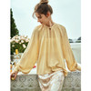 OLrain欧芮儿黄色雪纺衫女春季2024新款简约气质插肩袖宽松上衣 商品缩略图1
