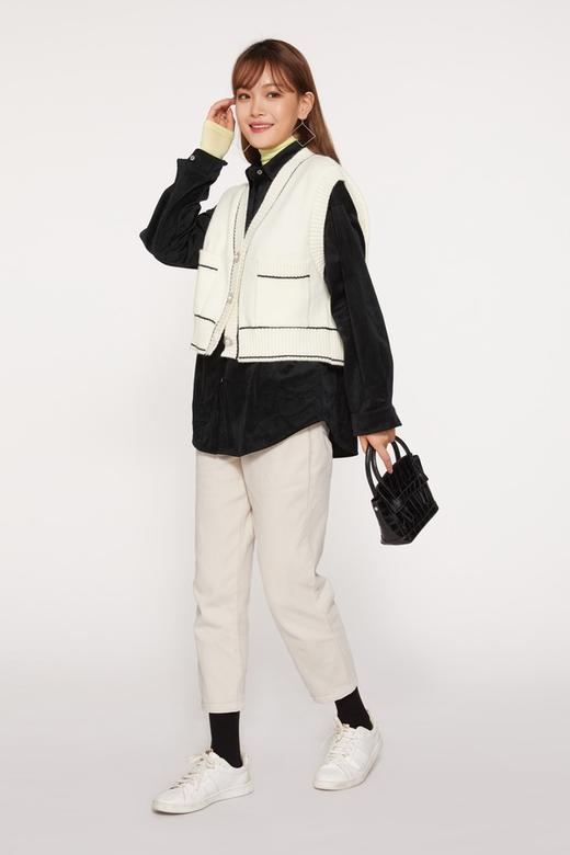 BORAN帛然 黑色灯芯绒衬衣 10229 商品图1