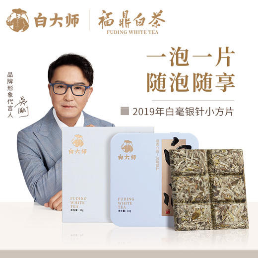 白大师正宗高山福鼎白茶2019年白毫银针老白茶便携小方片茶叶30g 商品图0