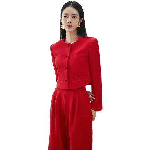 扶摇 新中式国风复古盘扣西装外套女设计感短款小西服上衣潮 商品图4