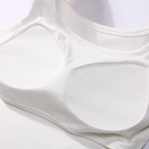 都市丽人宽肩背心女罗纹棉背心无尺码有固定杯棉质宽肩背心无钢圈无排扣LV44A2 商品图6