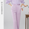 扶摇 紫色直筒西装裤女职业通勤百搭高腰阔腿裤垂感休闲裤子 商品缩略图2