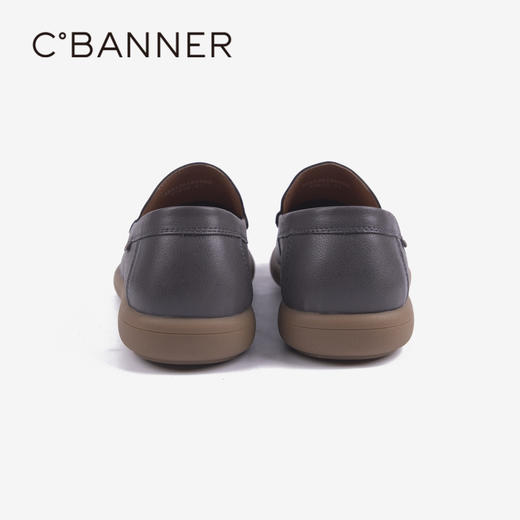 千百度男鞋真皮男士豆豆鞋夏季透气一脚蹬舒适休闲乐福鞋A24126186 商品图3