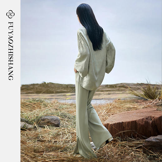 扶摇 新中式国风真丝立领衬衫女2023秋季新款香云纱复古上衣 商品图4