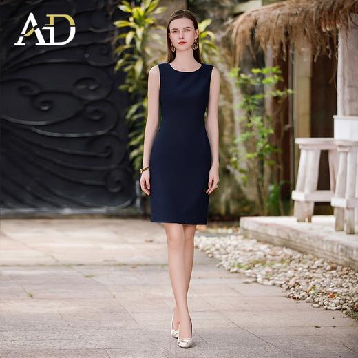 A99D高档职业连衣裙女新款开叉一步裙无袖内搭西装裙子藏青色工作服 商品图0