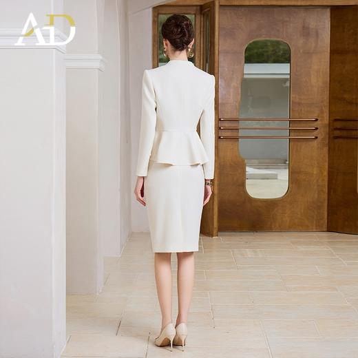AD浅色职业装2024新款米白色西装套装气质女神范荷叶边显瘦正装 商品图4