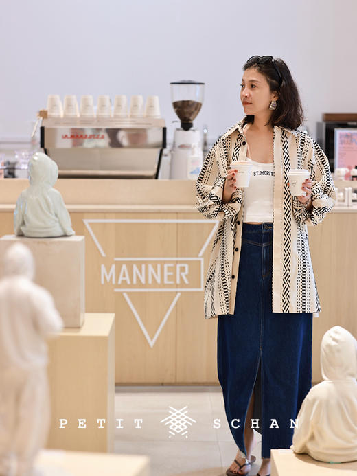 PETIT SCHAN小闪 CLO#442 nomad 恋旅者 意大利进口提花波西米亚风插肩袖衬衫/复古萝卜裤 商品图2