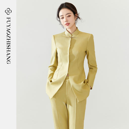 扶摇 黄色西装套装女2026新款改良唐装新中式国风西服外套春 商品图0