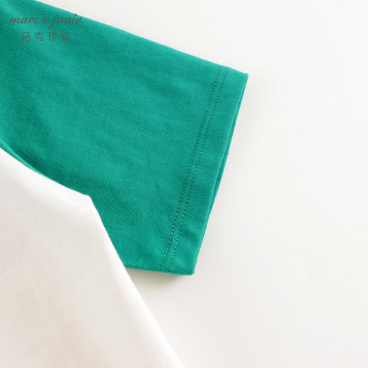 马克珍妮男童小恐龙撞色插肩袖短袖T恤儿童纯棉上衣夏装240579 商品图4