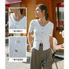 OLrain欧芮儿法式白色T恤女早春2024新款通勤百搭设计感短袖上衣 商品缩略图3