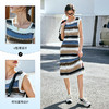 OLrain欧芮儿条纹连衣裙女早春2024年新款气质收腰针织无袖裙子 商品缩略图3